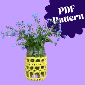 Crochet Pattern Download - Lace Covered Jar-Crafting Patterns,-EKA