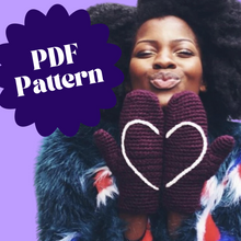 Load image into Gallery viewer, Make Your Own Heart Mittens On A String - PDF Crochet Pattern-Crafting Patterns-EKA
