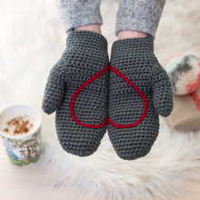 Load image into Gallery viewer, Make Your Own Heart Mittens On A String - PDF Crochet Pattern-Crafting Patterns-EKA
