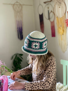 Granny Square Summer Bucket Hat PDF Pattern Download-Crafting Patterns & Molds-EKA