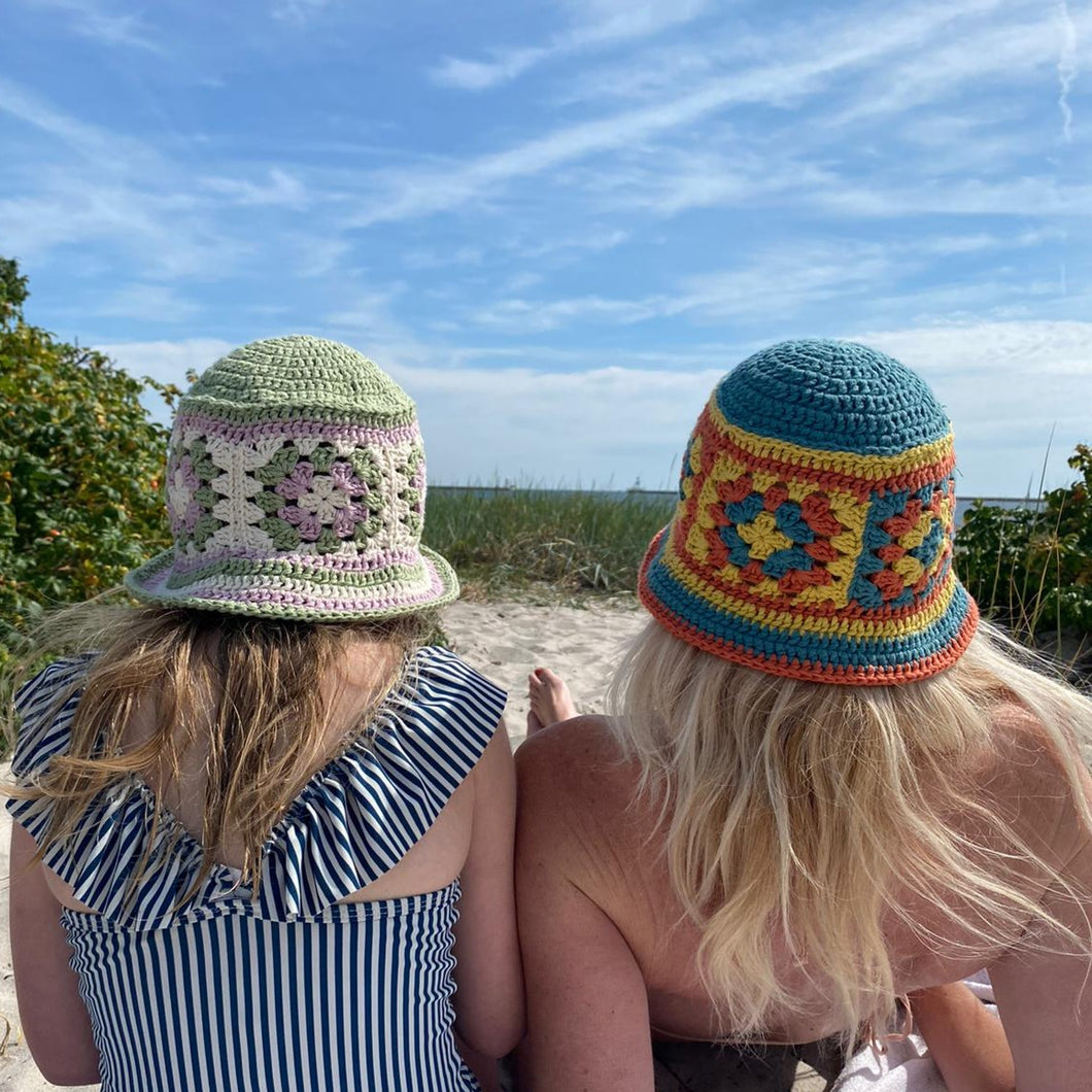 Granny Square Summer Bucket Hat PDF Pattern Download-Crafting Patterns & Molds-EKA